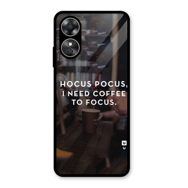 Coffee Focus Glass Back Case for Oppo A17