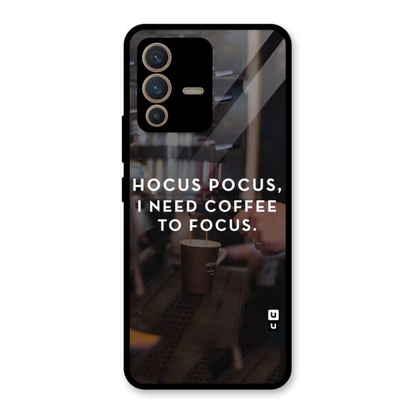 Coffee Focus Glass Back Case for Vivo V23 5G