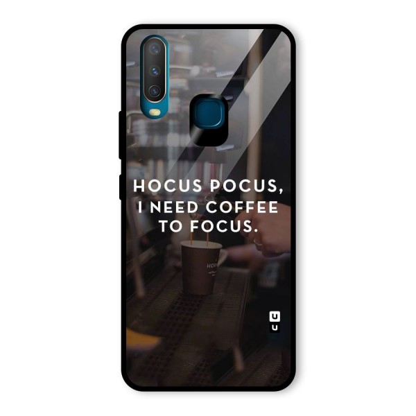 Coffee Focus Glass Back Case for Vivo Y12