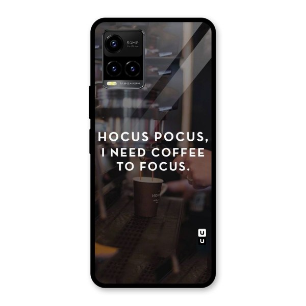 Coffee Focus Glass Back Case for Vivo Y21 2021