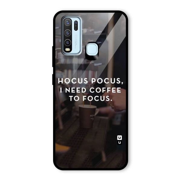 Coffee Focus Glass Back Case for Vivo Y30