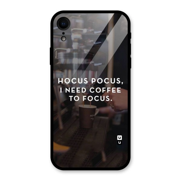 Coffee Focus Glass Back Case for XR