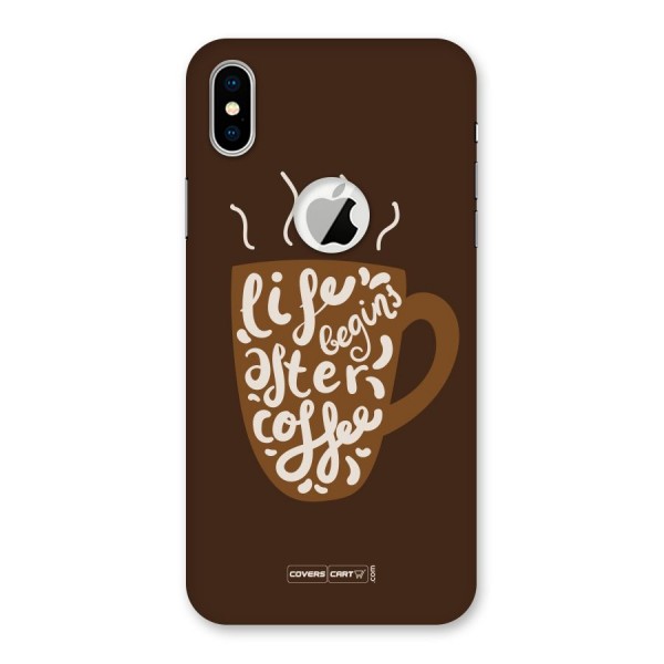 Coffee Mug Back Case for iPhone XS Logo Cut