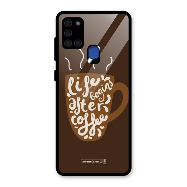 Coffee Mug Glass Back Case for Galaxy A21s