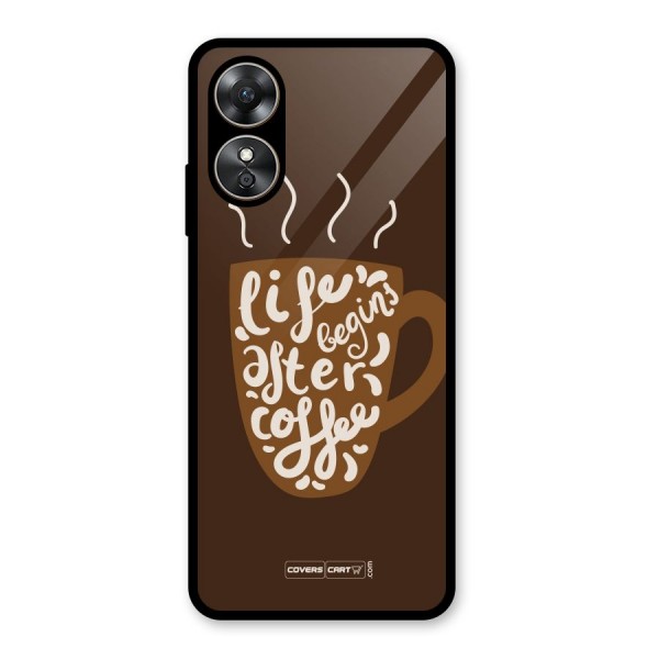 Coffee Mug Glass Back Case for Oppo A17