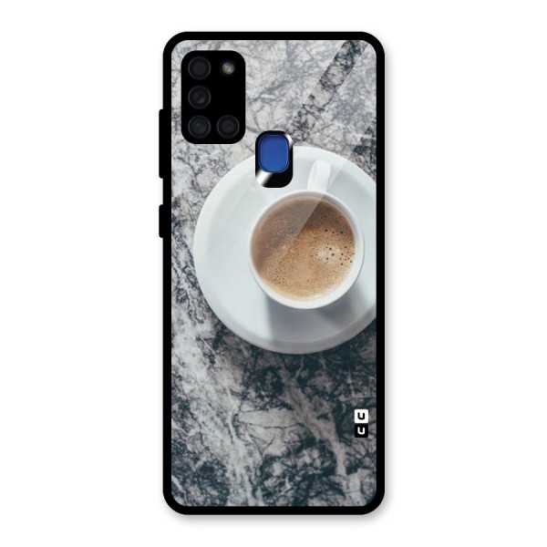 Coffee On Marble Glass Back Case for Galaxy A21s