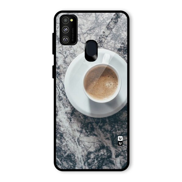 Coffee On Marble Glass Back Case for Galaxy M21