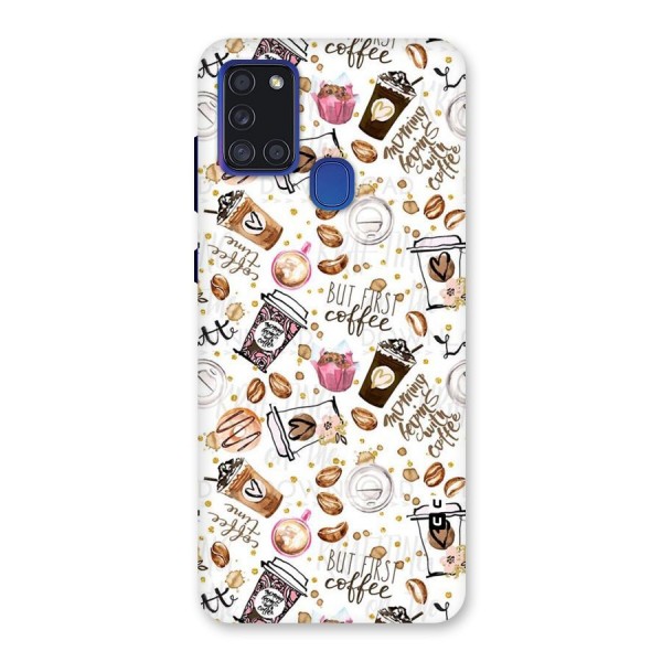 Coffee Pattern Back Case for Galaxy A21s