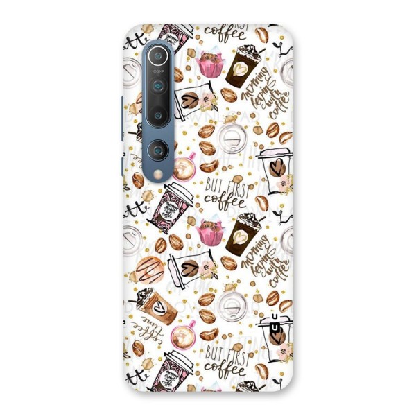 Coffee Pattern Back Case for Mi 10