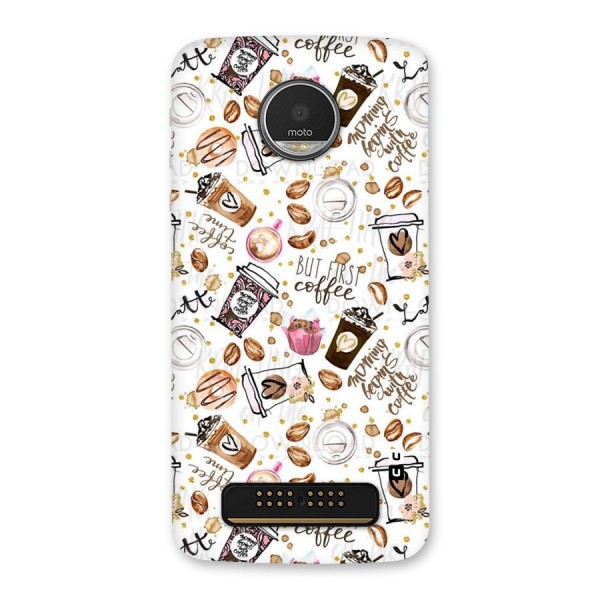 Coffee Pattern Back Case for Moto Z Play