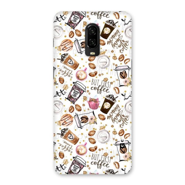 Coffee Pattern Back Case for OnePlus 6T