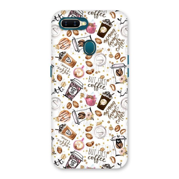 Coffee Pattern Back Case for Oppo A7