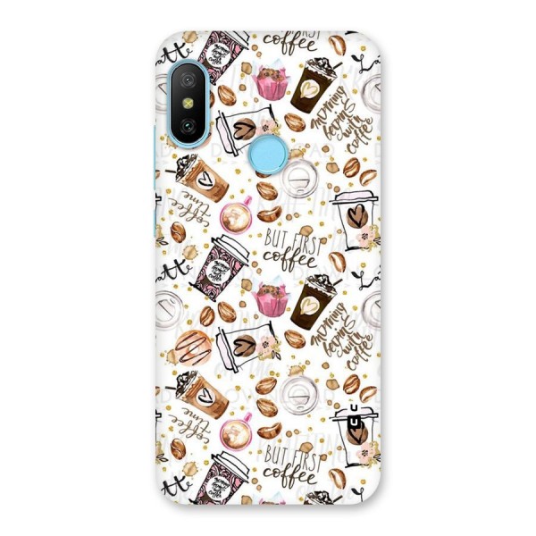 Coffee Pattern Back Case for Redmi 6 Pro