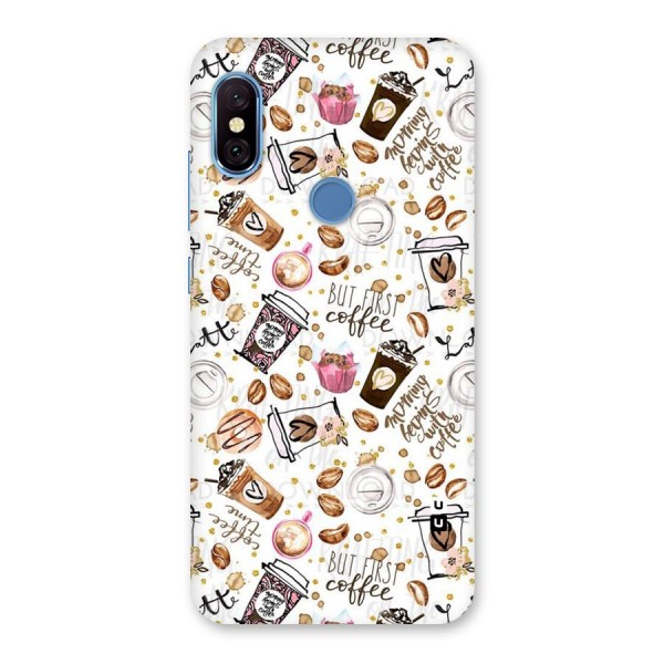 Coffee Pattern Back Case for Redmi Note 6 Pro