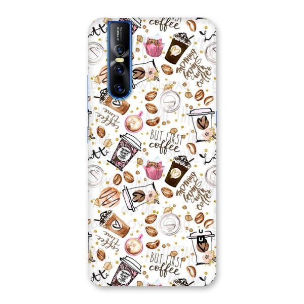 Coffee Pattern Back Case for Vivo V15 Pro