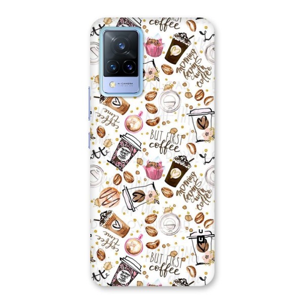 Coffee Pattern Back Case for Vivo V21 5G