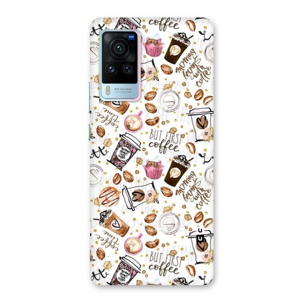 Coffee Pattern Back Case for Vivo X60 Pro