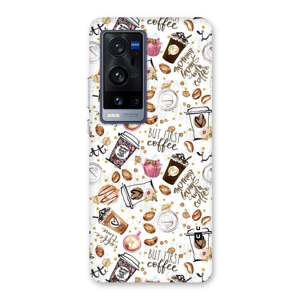 Coffee Pattern Back Case for Vivo X60 Pro Plus