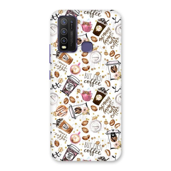 Coffee Pattern Back Case for Vivo Y30