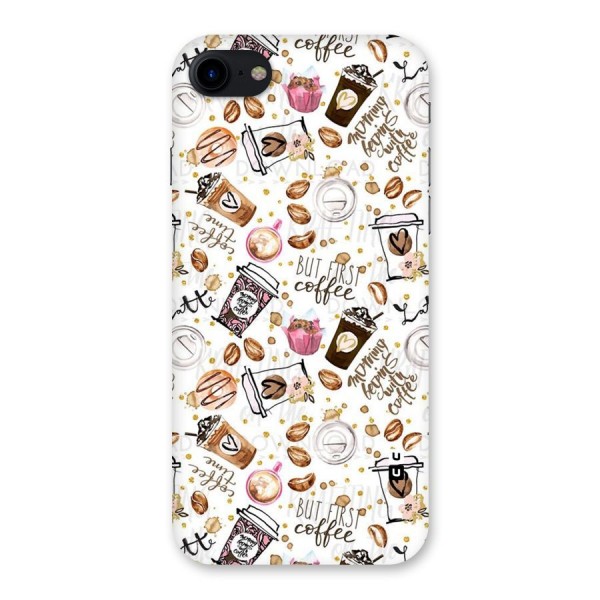 Coffee Pattern Back Case for iPhone SE 2020