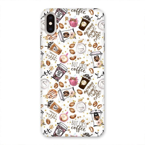 Coffee Pattern Back Case for iPhone XS Max