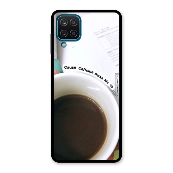 Coffee Perks Glass Back Case for Galaxy A12