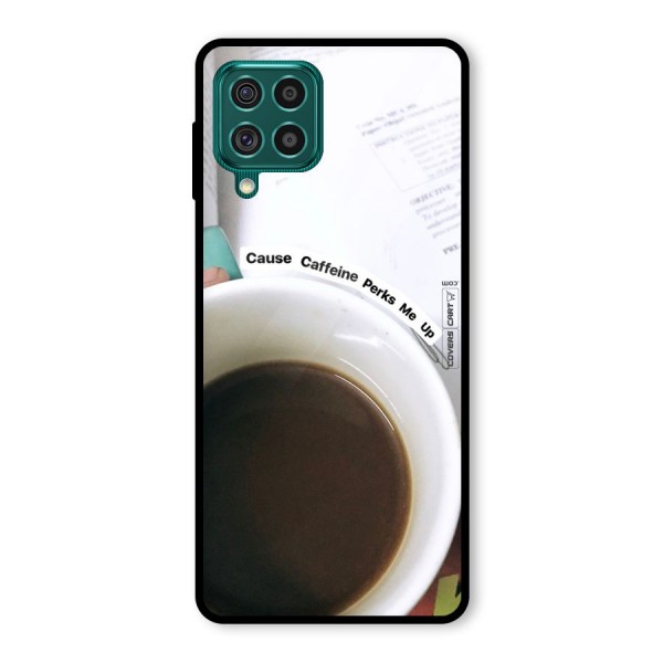 Coffee Perks Glass Back Case for Galaxy F62