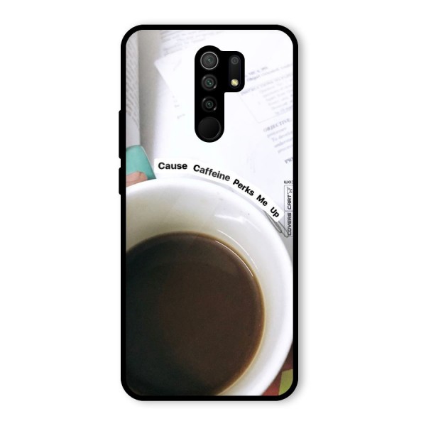 Coffee Perks Glass Back Case for Redmi 9 Prime