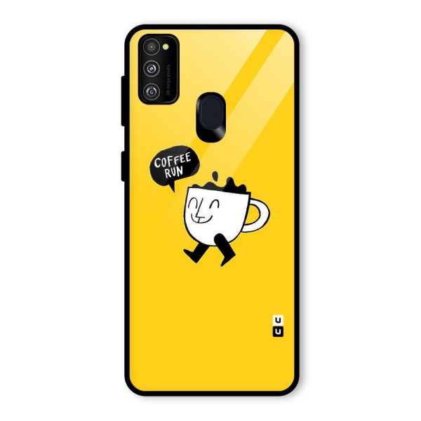 Coffee Run Glass Back Case for Galaxy M21