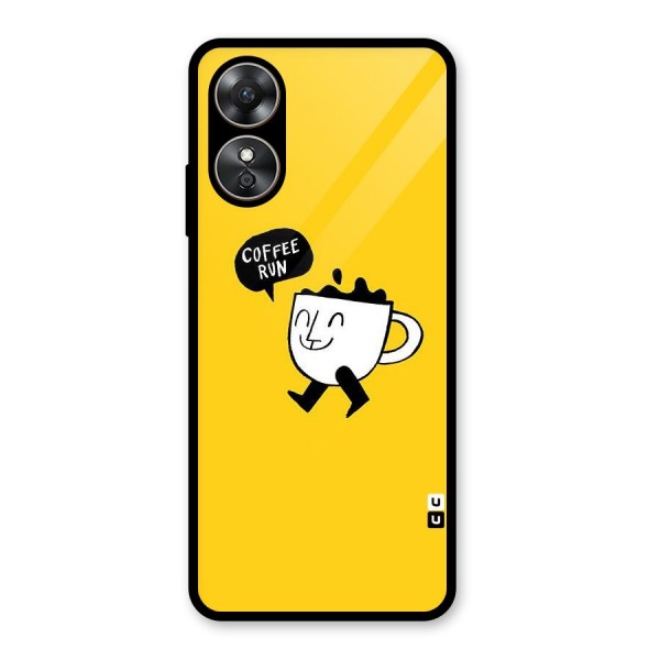 Coffee Run Glass Back Case for Oppo A17