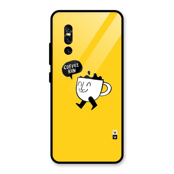 Coffee Run Glass Back Case for Vivo V15 Pro