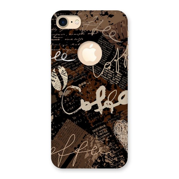 Coffee Scribbles Back Case for iPhone 8 Logo Cut