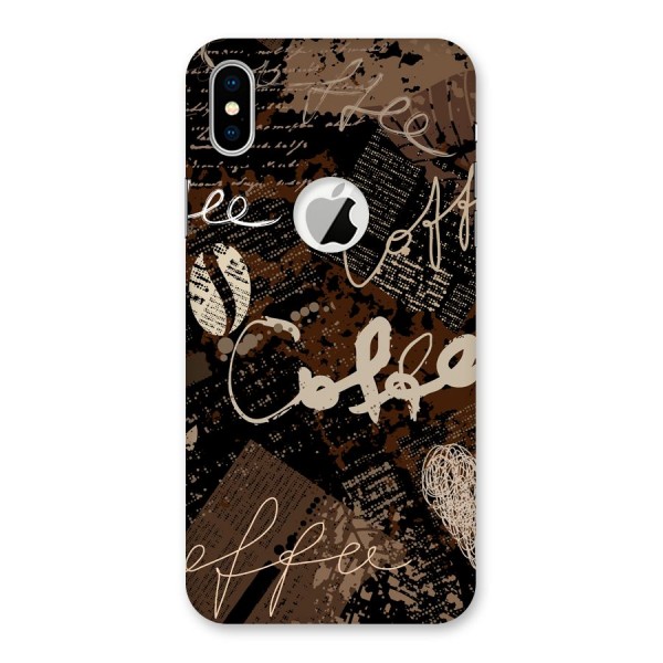 Coffee Scribbles Back Case for iPhone XS Logo Cut