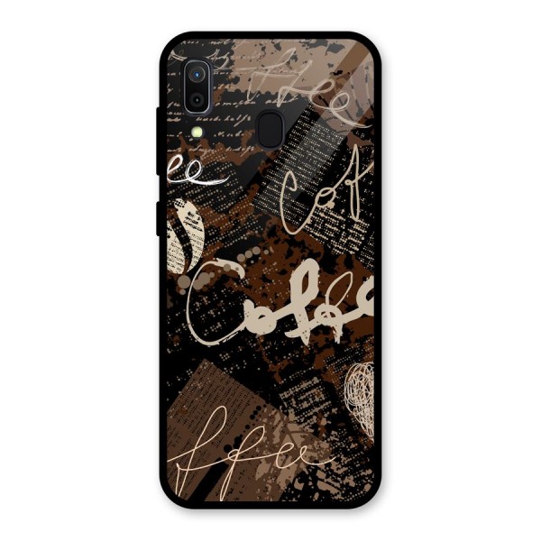 Coffee Scribbles Glass Back Case for Galaxy A30