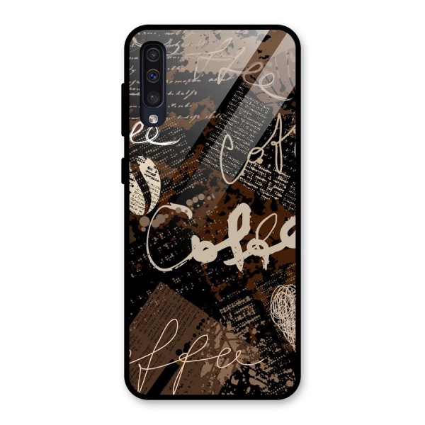 Coffee Scribbles Glass Back Case for Galaxy A50