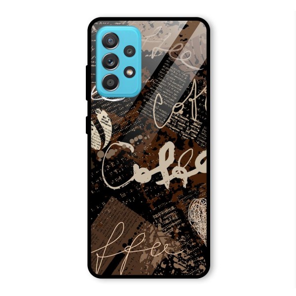 Coffee Scribbles Glass Back Case for Galaxy A52s 5G