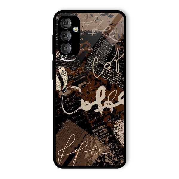 Coffee Scribbles Glass Back Case for Galaxy F23