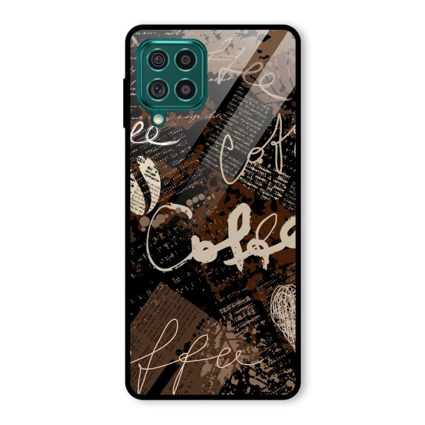 Coffee Scribbles Glass Back Case for Galaxy F62