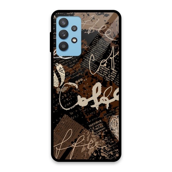 Coffee Scribbles Glass Back Case for Galaxy M32 5G