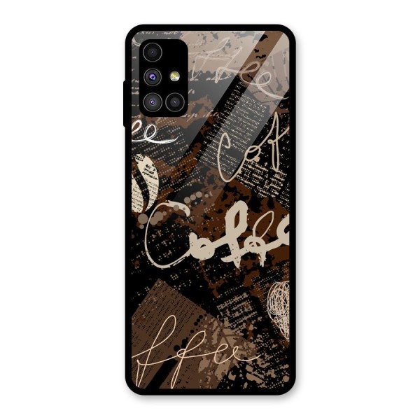 Coffee Scribbles Glass Back Case for Galaxy M51