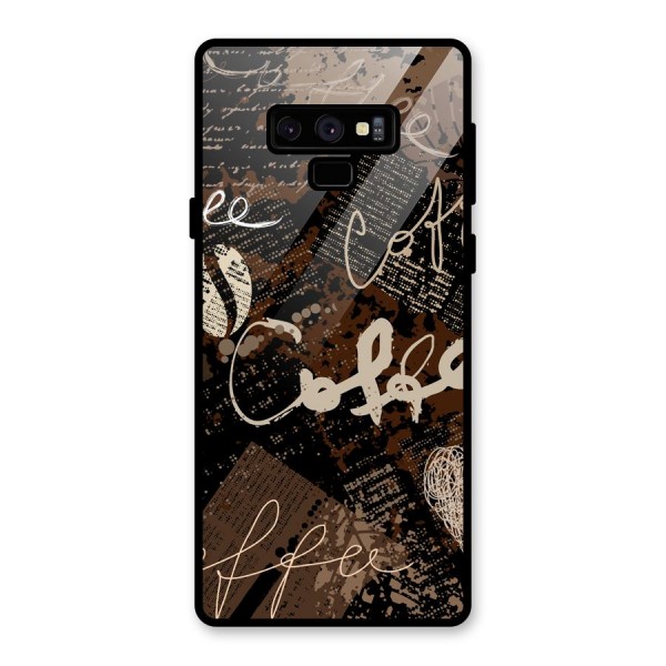 Coffee Scribbles Glass Back Case for Galaxy Note 9