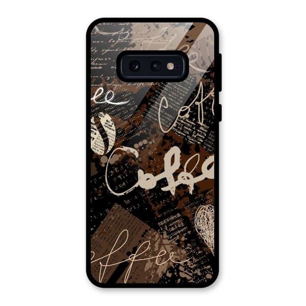 Coffee Scribbles Glass Back Case for Galaxy S10e