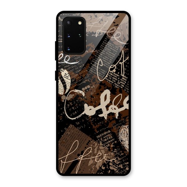 Coffee Scribbles Glass Back Case for Galaxy S20 Plus