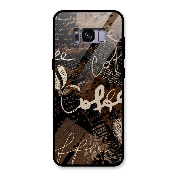 Coffee Scribbles Glass Back Case for Galaxy S8