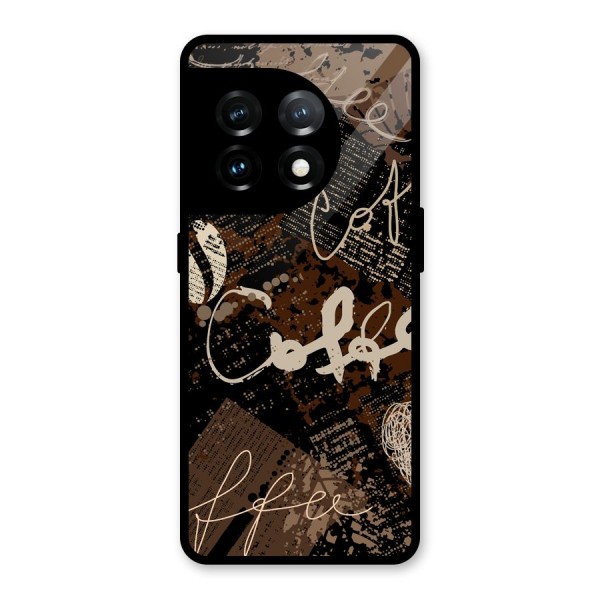 Coffee Scribbles Glass Back Case for OnePlus 11