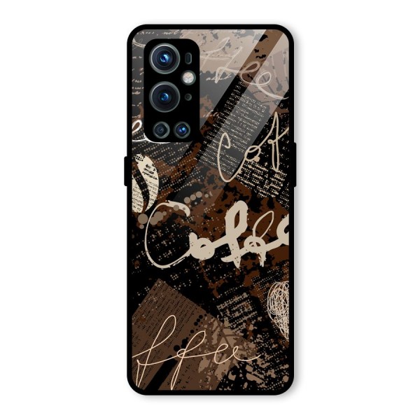 Coffee Scribbles Glass Back Case for OnePlus 9 Pro