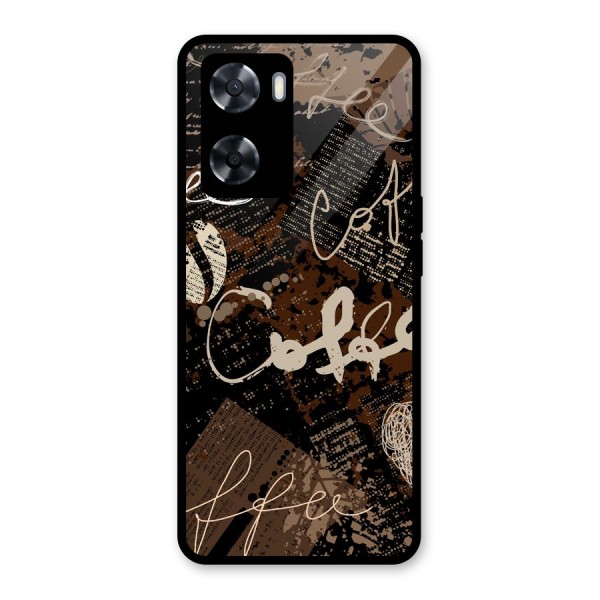 Coffee Scribbles Glass Back Case for Oppo A57 2022