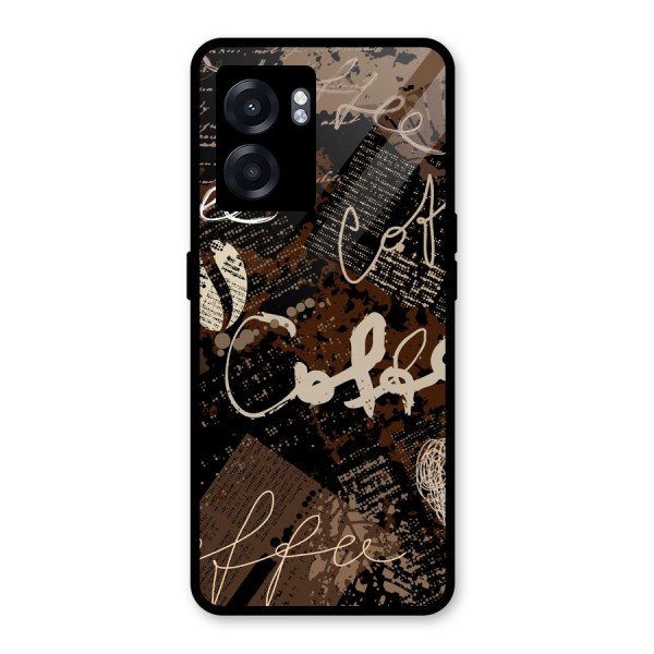 Coffee Scribbles Glass Back Case for Oppo K10 (5G)