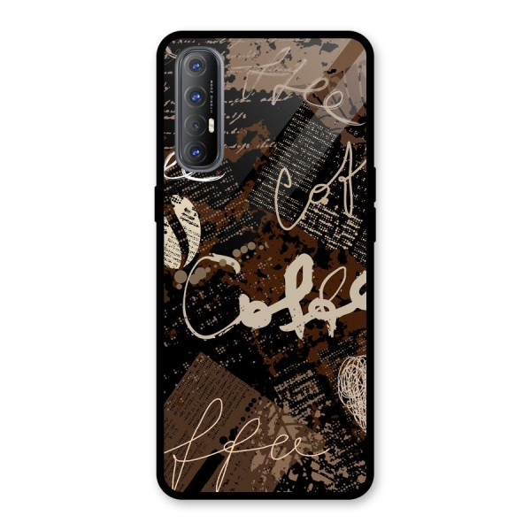 Coffee Scribbles Glass Back Case for Oppo Reno3 Pro