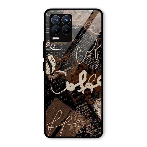 Coffee Scribbles Glass Back Case for Realme 8 Pro